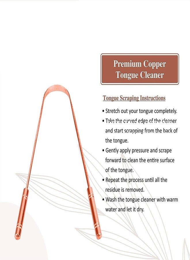 MAPLE Pure Copper Tongue Cleaner Metal Tongue Scraper Handmade for Adults Kids Family Fights Bad Breath Oral Health Care, Easy to Use Travel Friendly Anti Bacterial Reusable (1 Count (Pack of 1)) - Image 5